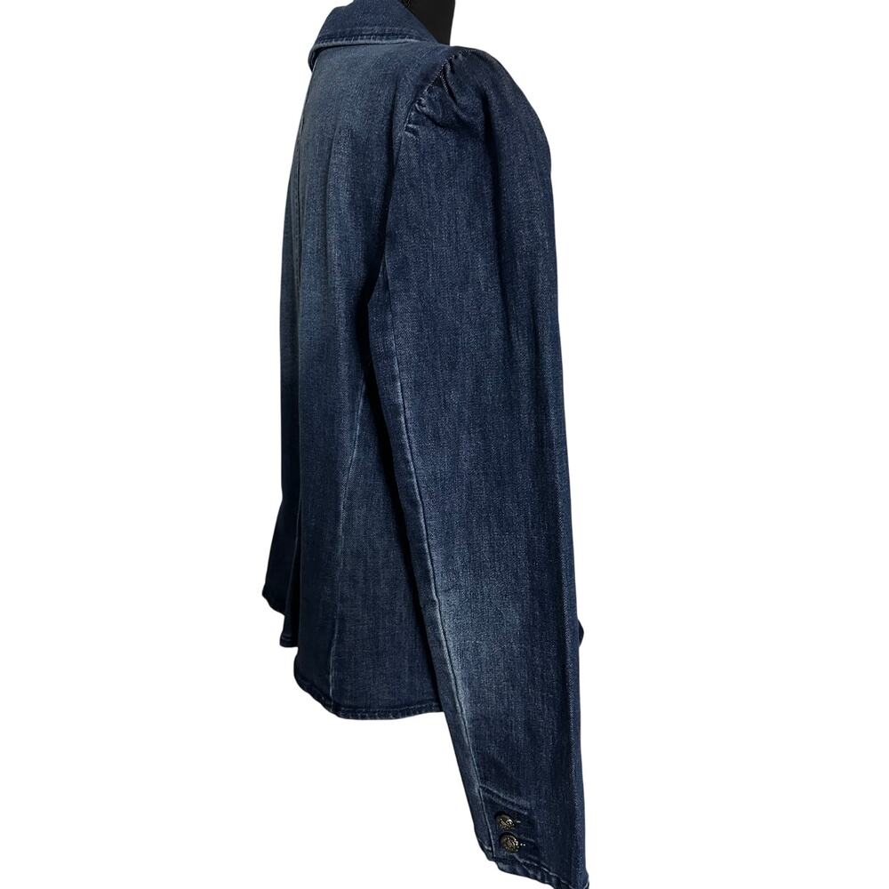 INC Concept Puff-Sleeve Blue Denim Blazer - Picture 4 of 6